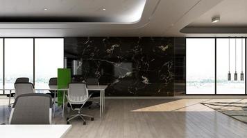 3D Render office design - manager room interior wall mockup photo