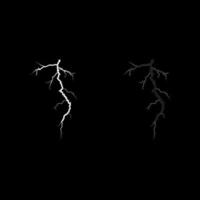 Thunderstorm crack icon set white color illustration flat style simple image vector