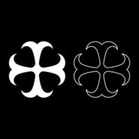 Cross monogram dokonstantinovsky Symbol of the Apostle anchor Hope sign Religious cross icon set white color vector illustration flat style image