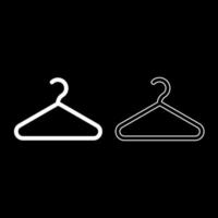 Hanger Clothes hanger icon set white color vector illustration flat style image