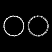 Decoration circle Decorative line Art frame icon outline set white color vector illustration flat style image