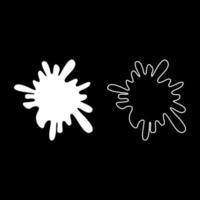 Blot Ink spot Paint splash icon outline set white color vector illustration flat style image