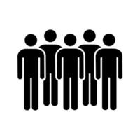 Meeting glyph icon. Coalition policy. Protesters. Group of people. Voters, electorate. Social and political movement participants. Crowd. Silhouette symbol. Vector isolated illustration