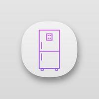 Fridge app icon. Refrigerator. Freezer. Kitchen appliance. UI UX user interface. Web or mobile application. Vector isolated illustration