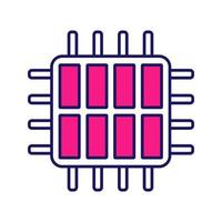 Octa core processor color icon. Isolated vector illustration