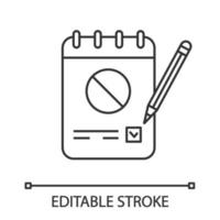 Petition linear icon. Collecting signatures. Thin line illustration. Protest vote. Protest action support. Public appeal. Ballot. Contour symbol. Vector isolated outline drawing. Editable stroke