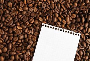 Note on the background of coffee beans photo