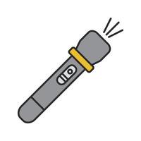 Flashlight color icon. Pocket light. Torch. Isolated vector illustration