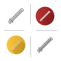 Sewing gauge icon. Flat design, linear and color styles. Ruler. Isolated vector illustrations