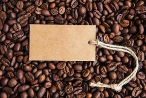 Coffee beans and price tag photo