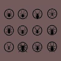 varios de los paquetes de colección de logotipos de araña vector