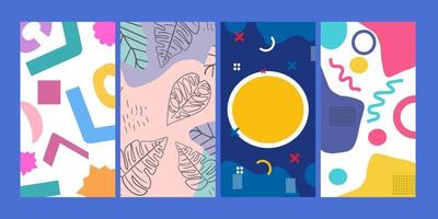 memphis design bundle suitable for social media background vector