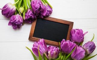 Spring tulip flowers photo