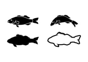 vector de plantilla de diseño de conjunto de iconos de pescado