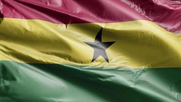 Ghana flag slow waving on the wind loop. Ghanaian banner smoothly swaying on the breeze. Full filling background. 20 seconds loop. video