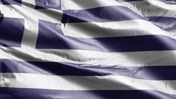 drapeau textile grèce agitant lentement sur la boucle du vent. bannière grecque se balançant doucement sur la brise. tissu tissu textile. fond de remplissage complet. Boucle de 20 secondes. video