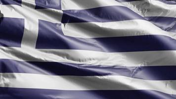 griechische flagge weht langsam auf der windschleife. Griechisches Banner, das sanft im Wind schwankt. voll ausfüllender Hintergrund. 20 Sekunden Schleife. video