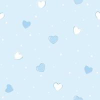 Vector - Abstract seamless pattern of many hearts on blue background. Cute image. Simple style. Can be use for print, paper, fabric, wallpaper.