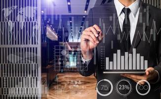 Intelligence  and business analytics  with dashboard concept. photo
