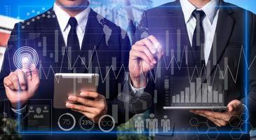 Intelligence and business analytics with key performance indicators dashboard concept.StartUp photo