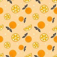 orange fruit seamless pattern background vector