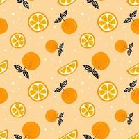 orange fruit seamless pattern background vector