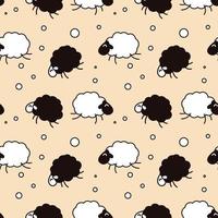 cute sheep comic seamless pattern background vector