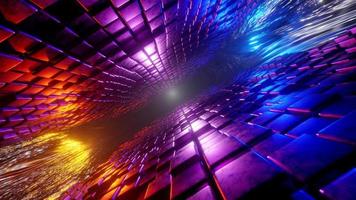 3d rendering abstract glow cube square dot shape grid flow wave pattern abstract photo