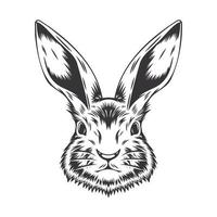 arte lineal de conejo. vintage. tatuaje de conejito o ilustración de vector de diseño de impresión de evento de pascua.