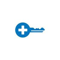 logotipo de llave saludable, logotipo de seguridad médica vector