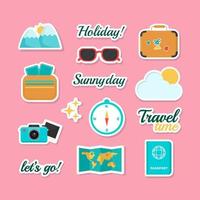 Colorful Travel Sticker for Journaling vector