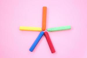 Multicolored broken crayon photo