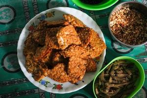 Fried tempe indonesian traditional food photo