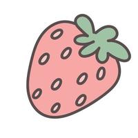 Strawberry hand drawn outline doodle icon. Vector sketch illustration of healthy berry - fresh raw strawberry for print, web, mobile and infographics isolated on white background.