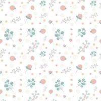 Floral pattern. Pretty flowers, plants on white background. Printing with small pink, blue plants. Ditsy print. Seamless texture. Cute flower patterns. elegant template for fashionable printers vector