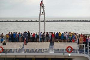 Taman, Russia-June 11, 2015-Ferry across the Kerch Strait photo