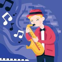 Character Focused Jazz Musician vector