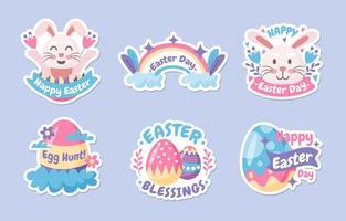 Easter General Sticker Set vector