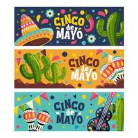 colección de carteles del cinco de mayo vector