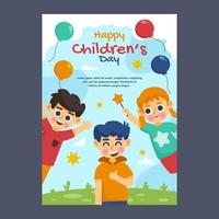 plantilla de póster del día del niño vector