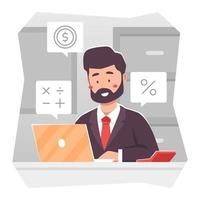 Accountant Working in The Office vector