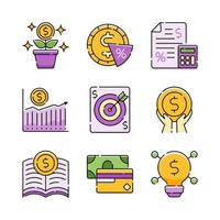 Financial Literacy Icon Set vector