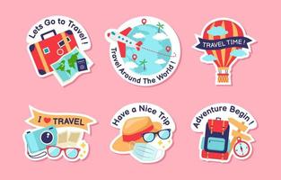 Cute and Colorful Travel Set vector