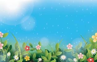 Spring of Rain Shower Background vector