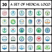 a set of medical logo , a set of pharmacy logo vector