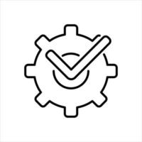 Mechanical wheel and check mark icon vector illustration.