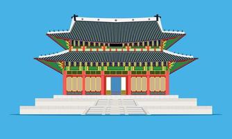 Changedoekgung palace en Seúl, Corea del Sur ilustración vectorial EPS10