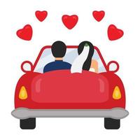 icono de vector de coche de boda que puede modificar o editar fácilmente