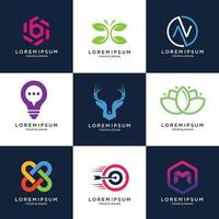 Set Simple Abstract Modern Logo vector