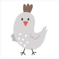 icono de pájaro gris vectorial aislado sobre fondo blanco. símbolo tradicional de primavera y elemento de diseño. lindo animal con mechón marrón ilustración para niños vector